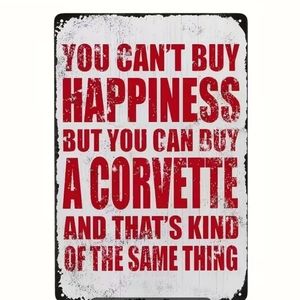 New Corvette Metal Sign 8x12